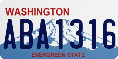 WA license plate ABA1316