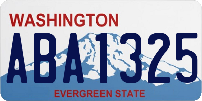 WA license plate ABA1325