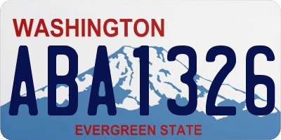 WA license plate ABA1326