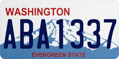 WA license plate ABA1337