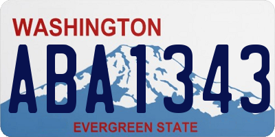 WA license plate ABA1343