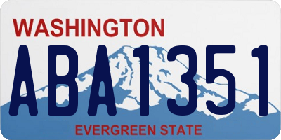 WA license plate ABA1351