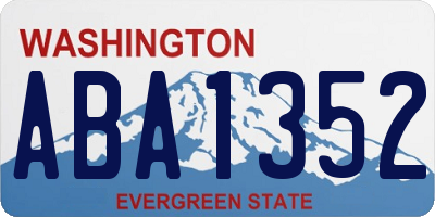 WA license plate ABA1352