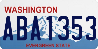 WA license plate ABA1353
