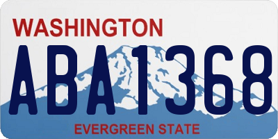 WA license plate ABA1368