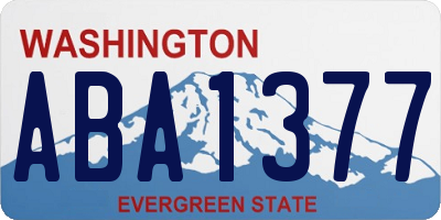 WA license plate ABA1377