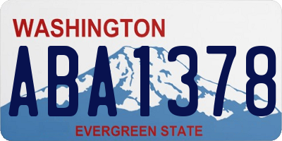 WA license plate ABA1378
