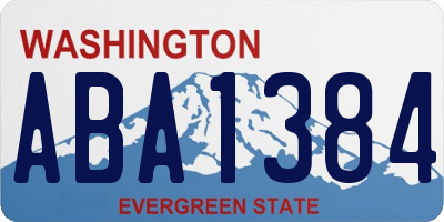 WA license plate ABA1384