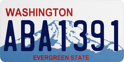 WA license plate ABA1391
