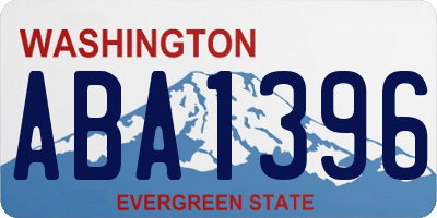 WA license plate ABA1396