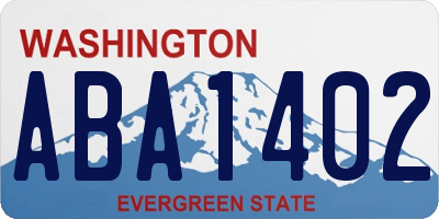 WA license plate ABA1402