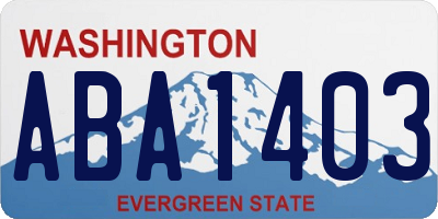 WA license plate ABA1403