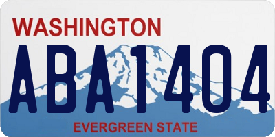 WA license plate ABA1404