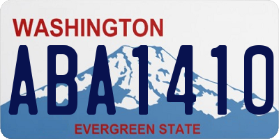 WA license plate ABA1410