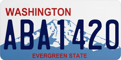 WA license plate ABA1420