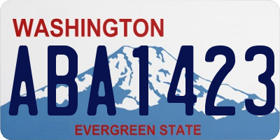 WA license plate ABA1423