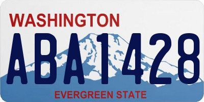 WA license plate ABA1428
