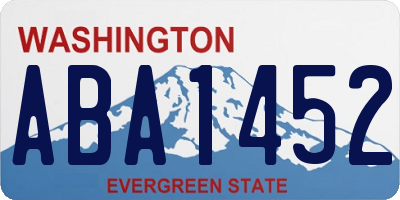 WA license plate ABA1452