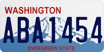 WA license plate ABA1454