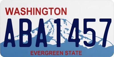 WA license plate ABA1457