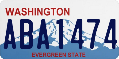 WA license plate ABA1474