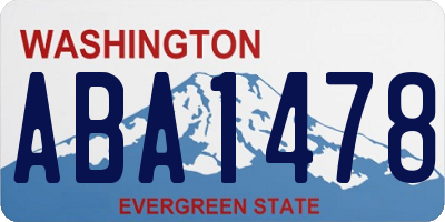 WA license plate ABA1478