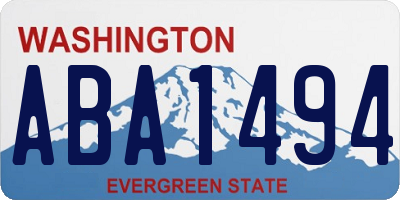 WA license plate ABA1494