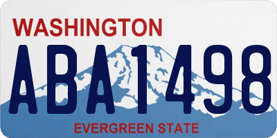 WA license plate ABA1498