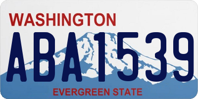 WA license plate ABA1539