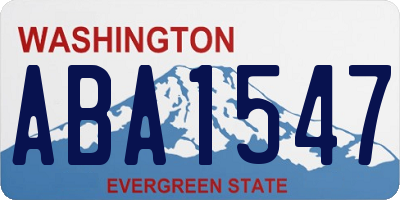 WA license plate ABA1547