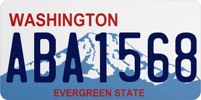 WA license plate ABA1568