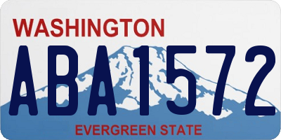 WA license plate ABA1572