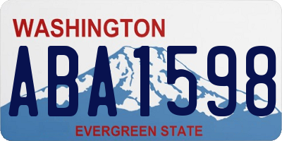 WA license plate ABA1598