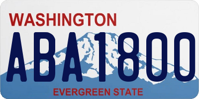 WA license plate ABA1800