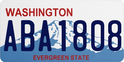 WA license plate ABA1808