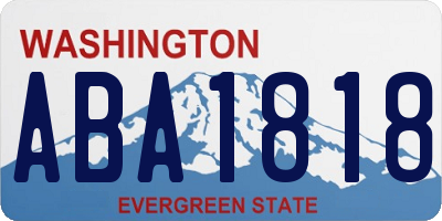 WA license plate ABA1818