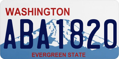 WA license plate ABA1820