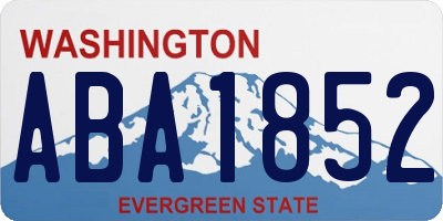 WA license plate ABA1852