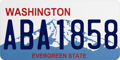 WA license plate ABA1858