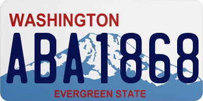 WA license plate ABA1868