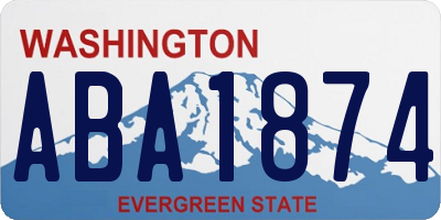 WA license plate ABA1874