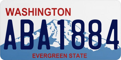 WA license plate ABA1884