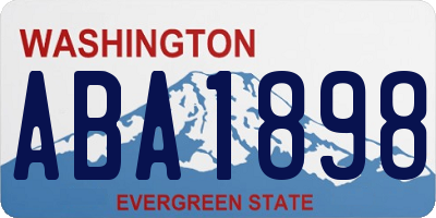 WA license plate ABA1898