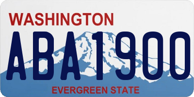 WA license plate ABA1900