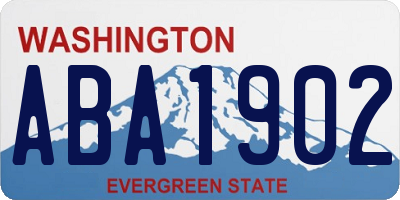 WA license plate ABA1902