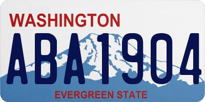 WA license plate ABA1904