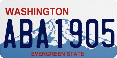 WA license plate ABA1905