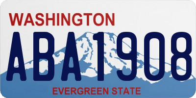 WA license plate ABA1908