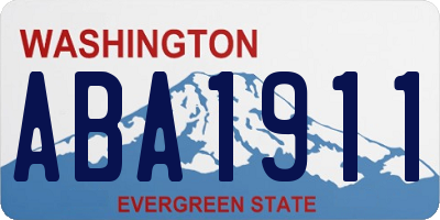 WA license plate ABA1911