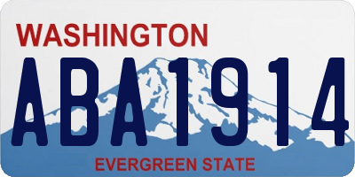 WA license plate ABA1914